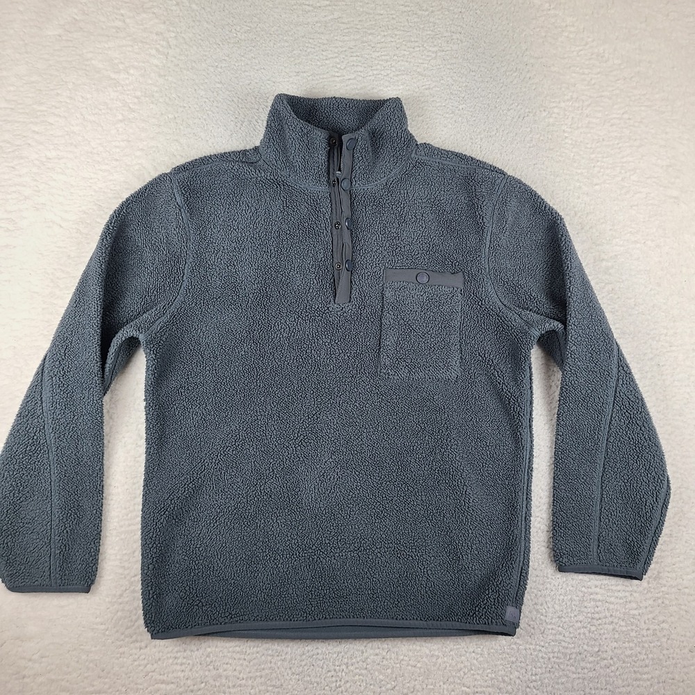 The Normal Brand Sweater Mens Large Dark Gray Quarter Zip Sherpa Line Polyester